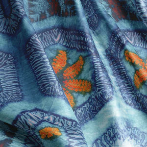 Blue and Tangerine Nui Burst Velvet