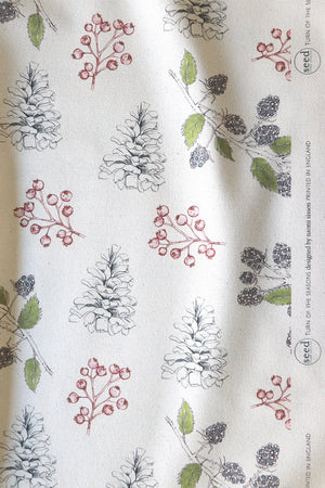 Organic Turn of the Seasons Pinecone and Berry Linen