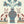 Pair of Cats wallpaper by Annika Reed in blue and cream, close-up of pairs of cats and vases