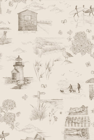 Days Like These Wallpaper in Parchment by XV Interiors and Victoria Sanders, pattern