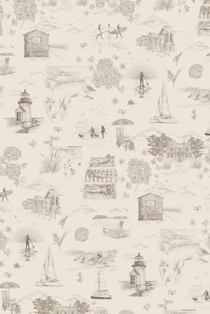 Days Like These Wallpaper in Parchment by XV Interiors and Victoria Sanders, pattern detail