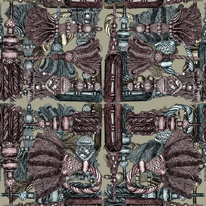 Passementerie in Mossy Pine Wallpaper