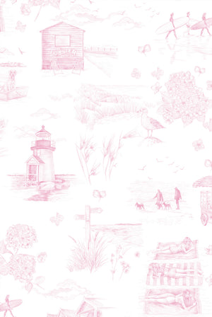 Days Like These Wallpaper in Candyfloss Pink by XV Interiors and Victoria Sanders, pattern