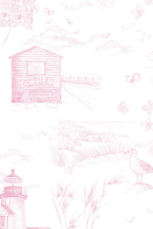 Days Like These Wallpaper in Candyfloss Pink by XV Interiors and Victoria Sanders, pattern detail