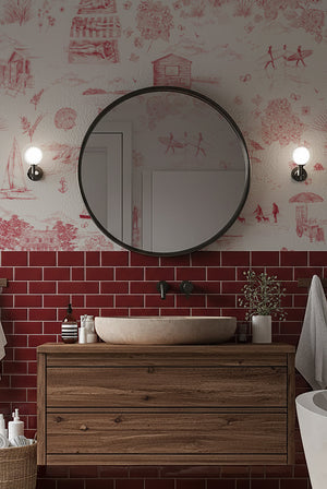 Days Like These Wallpaper in Crayfish by XV Interiors and Victoria Sanders, room setting
