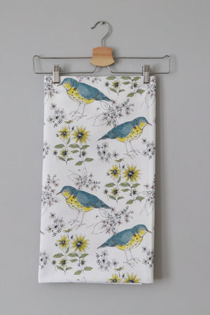 Song Thrush and Flora Fabric- Cotton Drill