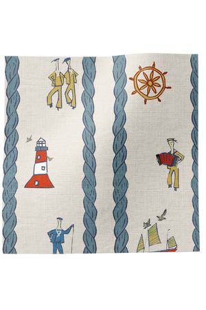 Stow Away with the Sailors Linen Fabric by Annika Reed Studio