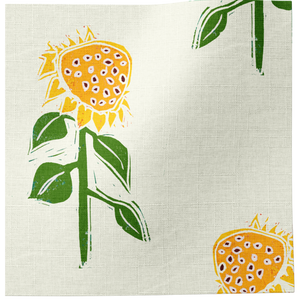Sunflower Linen Fabric, large scale