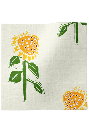 Sunflower Linen Fabric, large scale