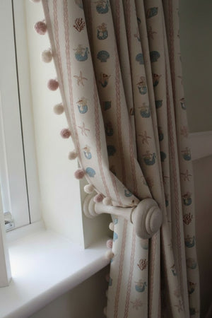 Swim Away with the Mermaids Linen Fabric by Annika Reed Studio