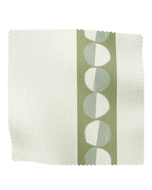 The Circus Linen Fabric in Greens