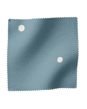Tiddlywinks Linen Fabric in Blue and White Dot