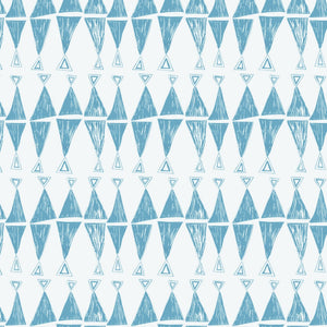 Triangles Are My Favourite Shape wallpaper in Aegean by Annika Reed Studio, pattern close-up