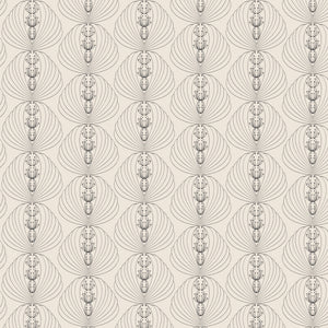Tulip Medallion wallpaper by Dami and Em Design in parchment, full repeat of tulip medallions