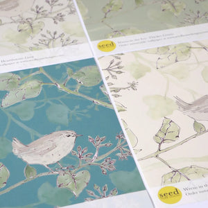 Wrens in Ivy Sustainable Wallpaper