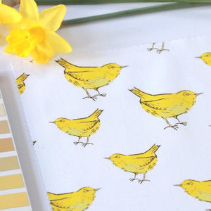 Yellow Bird Fabric- Cotton Drill