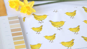 Yellow Bird Fabric- Cotton Drill