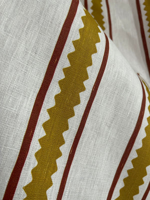 Zig and Zag Linen Fabric by Annika Reed Studio
